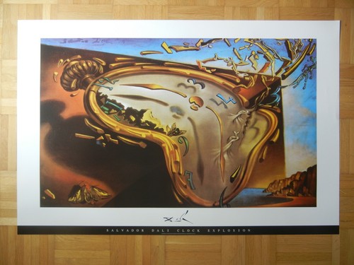 Salvador Dali Clock Explosion Poster Neu 91x 61cm TOP - Bild 3 von 3