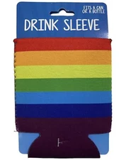 Kalan Rainbow Beer Can Or Bottle Multicolor Pride Cozy Insulator One Size