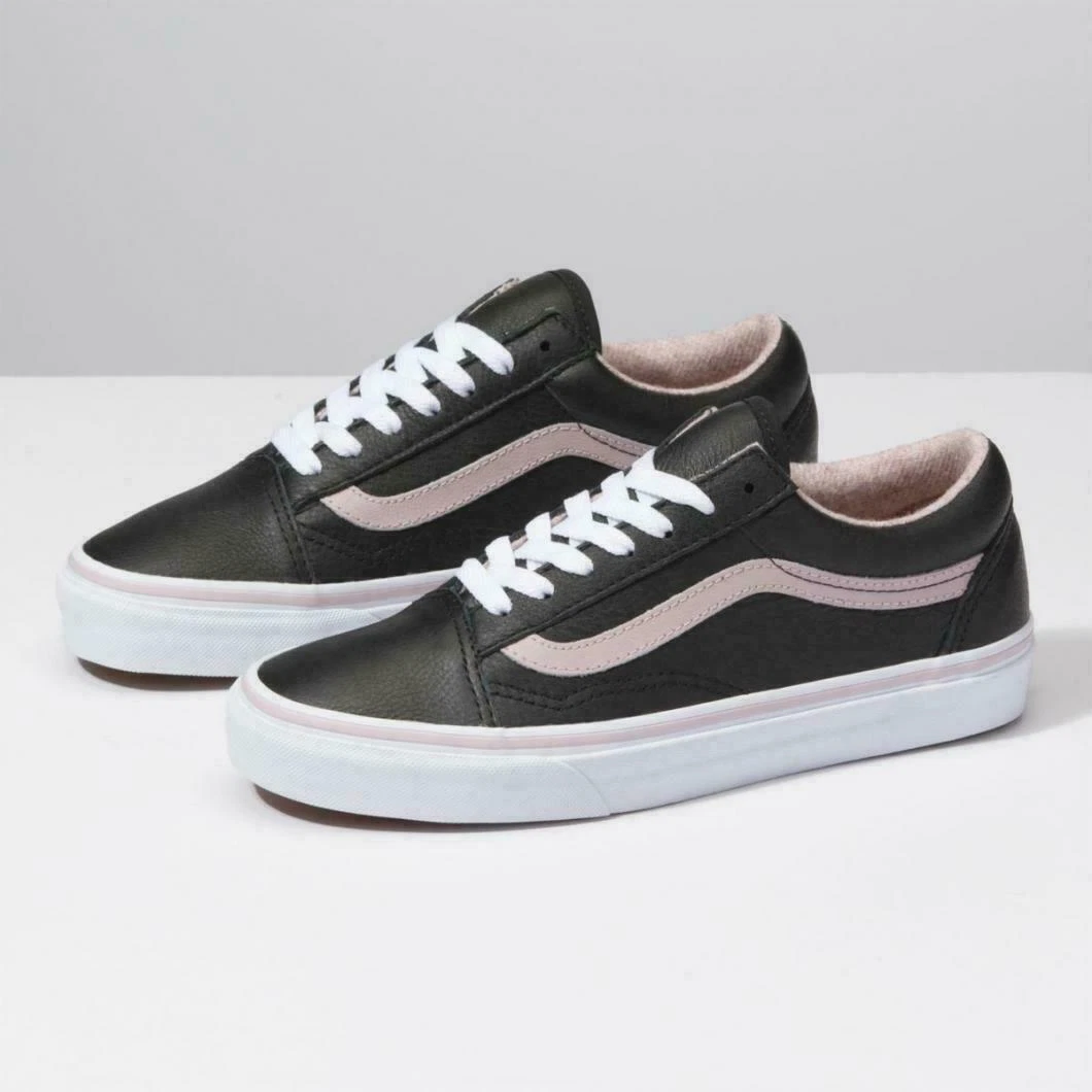 Vans Old Skool Leather Flannel Black Violet Women s 5.5 eBay