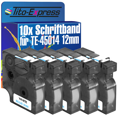 10x Schriftband für Dymo 45014 LabelManager 100 120P 150 160 200 450 500TS 350