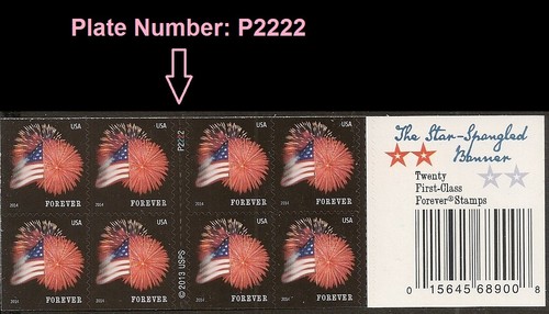 US 4855a Star-Spangled Banner F booklet 20 P2222 APU MNH 2014 - 第 1/1 張圖片
