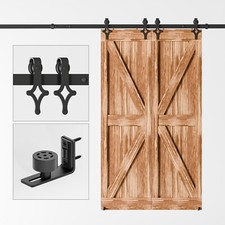 4FT-20FT Rhombus Roller Sliding Barn Door Hardware Kit for Single/Double Door
