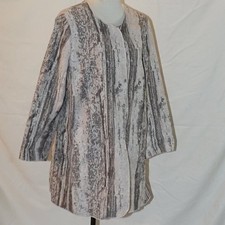 Oska Lagenlook Marbled Modern Open Long Duster Topper Jacket Packable M / L