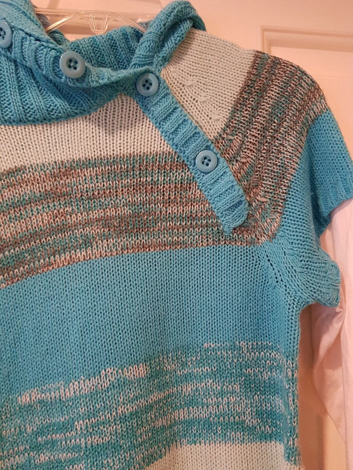 Suéter de manga larga azul y blanco para niñas talla XL - Energie Foto 2 de 4