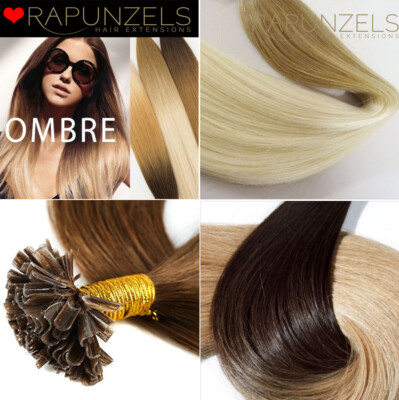 Remy Dip Farbstoff Ombre U Nagelspitze vorgeklebte Echthaarverlängerungen 16'''' 18'''' 20''''  