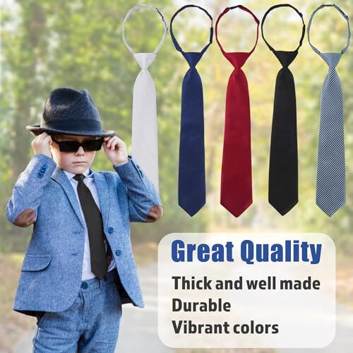 Pre-tied Adjustable Neck Strap Tie Boys Baby Necktie Value 8-12 Years Set5 F - Picture 5 of 7