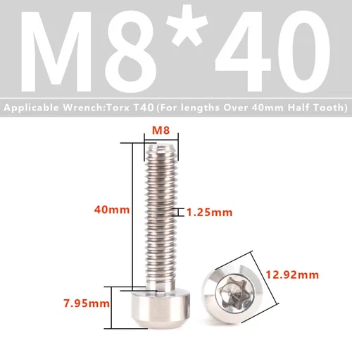 M4M5M6M8M10 Titanium Bolts Taper Cone Socket Head Motorcycle Modification Screws - Picture 199 of 205