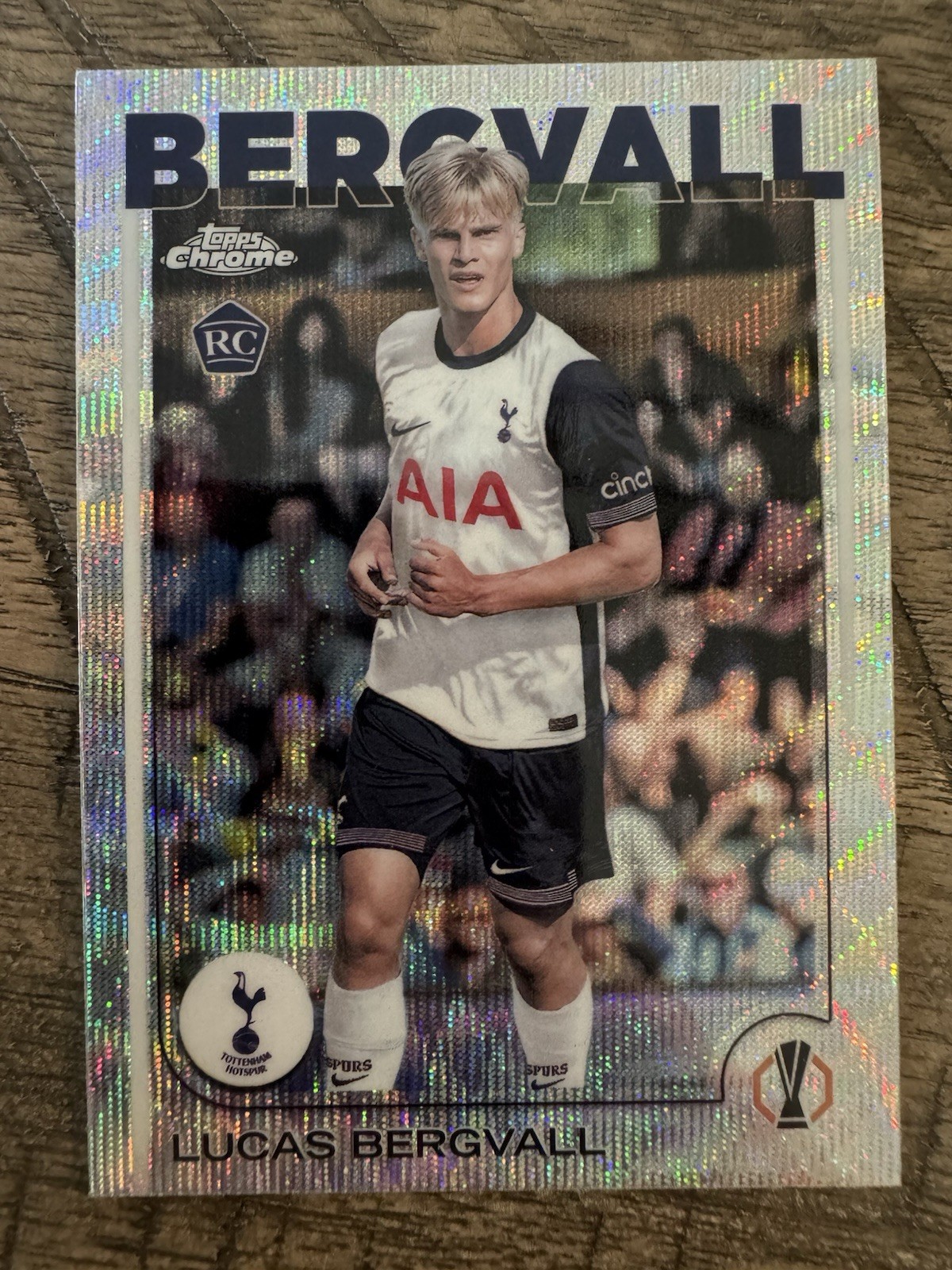 2024-25 Topps Chrome UCC Lucas Bergvall RC #112 Wave Refractor parallel