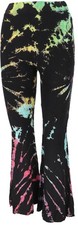 Batik Leggings mit Schlag, Unikat Boho Schlaghose, Yogahose - schwarz