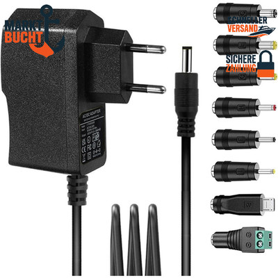 AC-DC Adapter 5V 2A Netzteil 220V-230V mit 8 DC Steckeradaptern Ladegerät