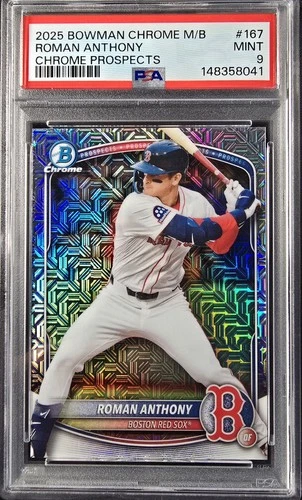 2025 Bowman Chrome Roman Anthony #BCP-167 Mojo Refractor PSA 9 Red Sox