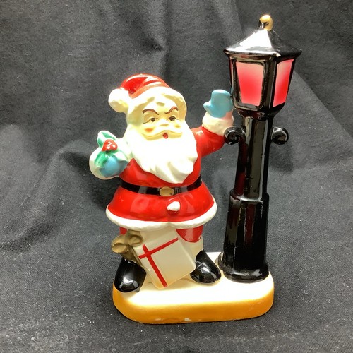 Vintage 50er Jahre Kitsch Weihnachtsmann Weihnachtsfigur Keramik Lampenmast Japan