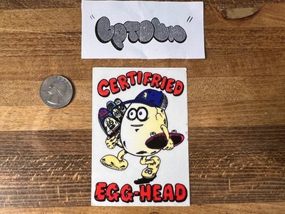 Heroin Skateboards Certified Egg Head sticker Creature Santa Cruz Cruiser Slappy