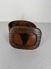 Gap Brown Belt Genuine Leather Women s Size 32 Medium Bull Buckle Brown - Used