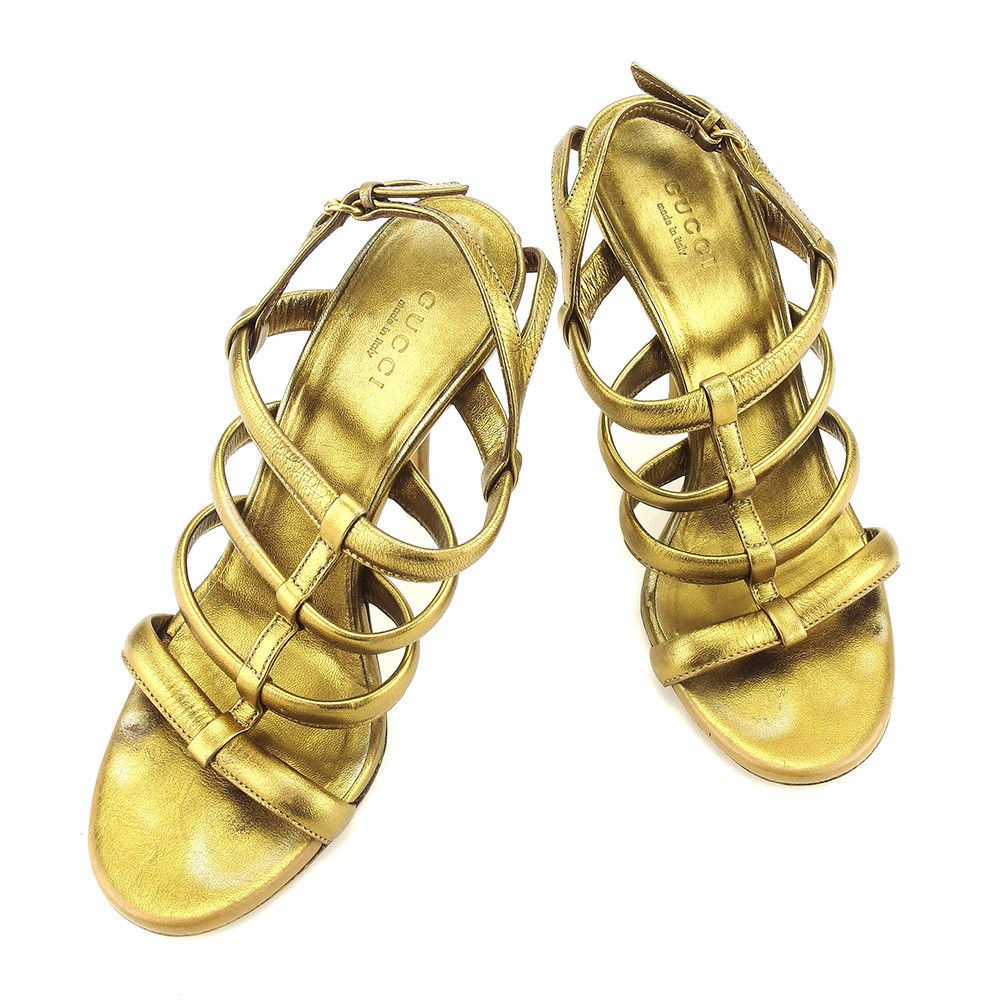 GUCCI Sandals Gladiator #35 Pin Heel GSeries Ladies Brand High Brand Vintage