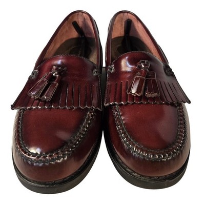 Rockport Mens Burgundy Leather Kiltie Tassel Loafers DMX Comfort APM8000P 10.5M