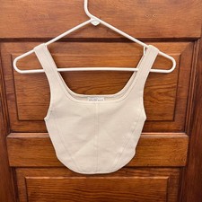 Aritzia Sculpt Knit Bustier Top Matte Pearl sz XS 68 NWT's
