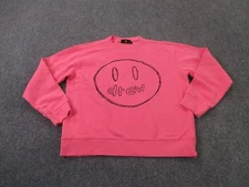 Drew House Sweatshirt Men S Pink Mascot Smiley Spellout Logo Pullover Casual