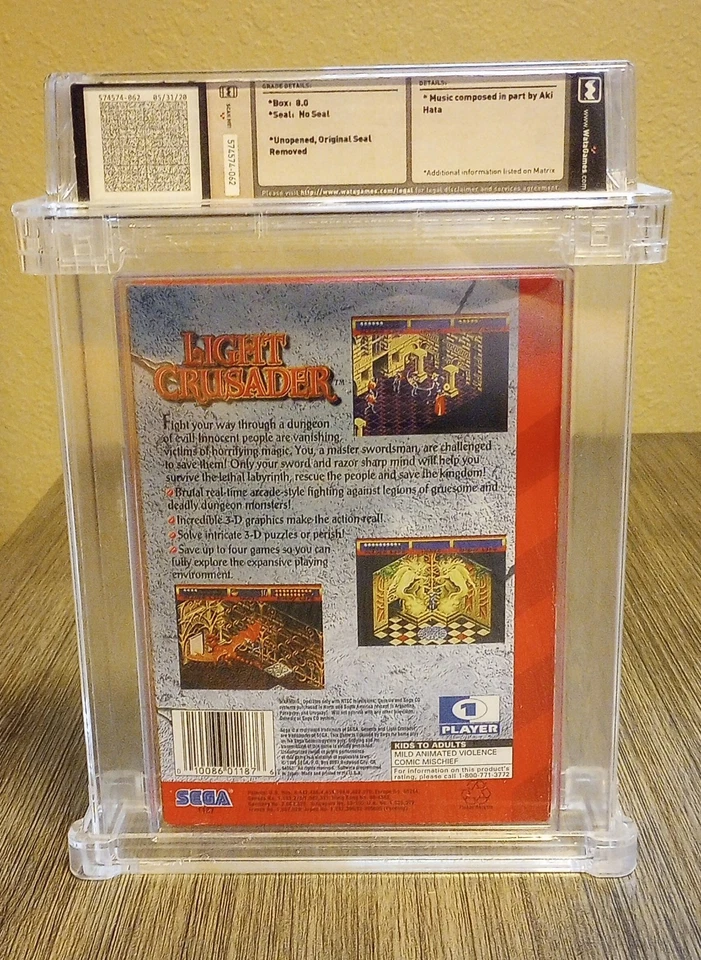 WATA Graded Light Crusader 1995 8.0 NS Sega Genesis Free Shipping - Image 2 of 3