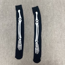 Black And White Bones Halloween Costume Skeleton Pull On Tights One Size Kid NEW