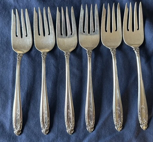 6 International Sterling Silver “Prelude “Salad Forks - 6 5/8”