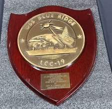 Vintage USS BLUE RIDGE LCC-19 Commanding Officer Plaque