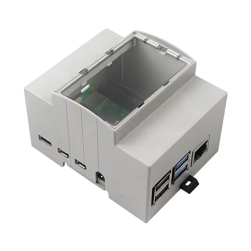 Raspberry Pi 4 ABS Case DIN Rail Mount Large Inner Space Compatible with Various - Image 4 of 4
