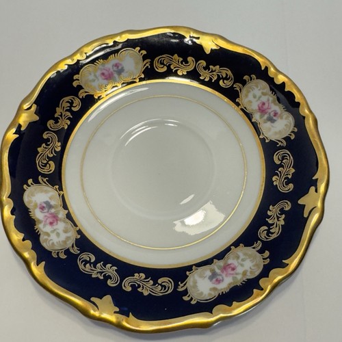 REICHENBACH Echt Kobaltblau Gold Porzellan Teetasse Untertasse Kohlrose Vintage - Bild 6 von 13