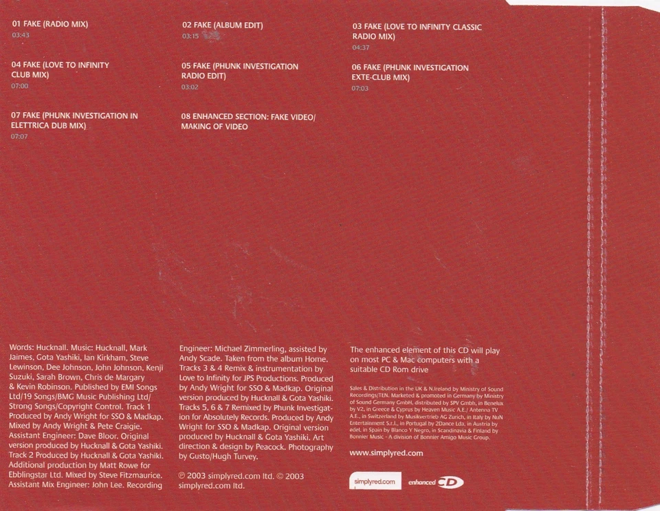 Simply Red - Fake  (7Track Maxi CD) + Video - Bild 2 von 2