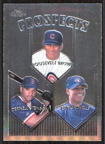 1999 Topps - Prospects Vernon Wells, Roosevelt Brown, Dernell Stenson #436 (RC)