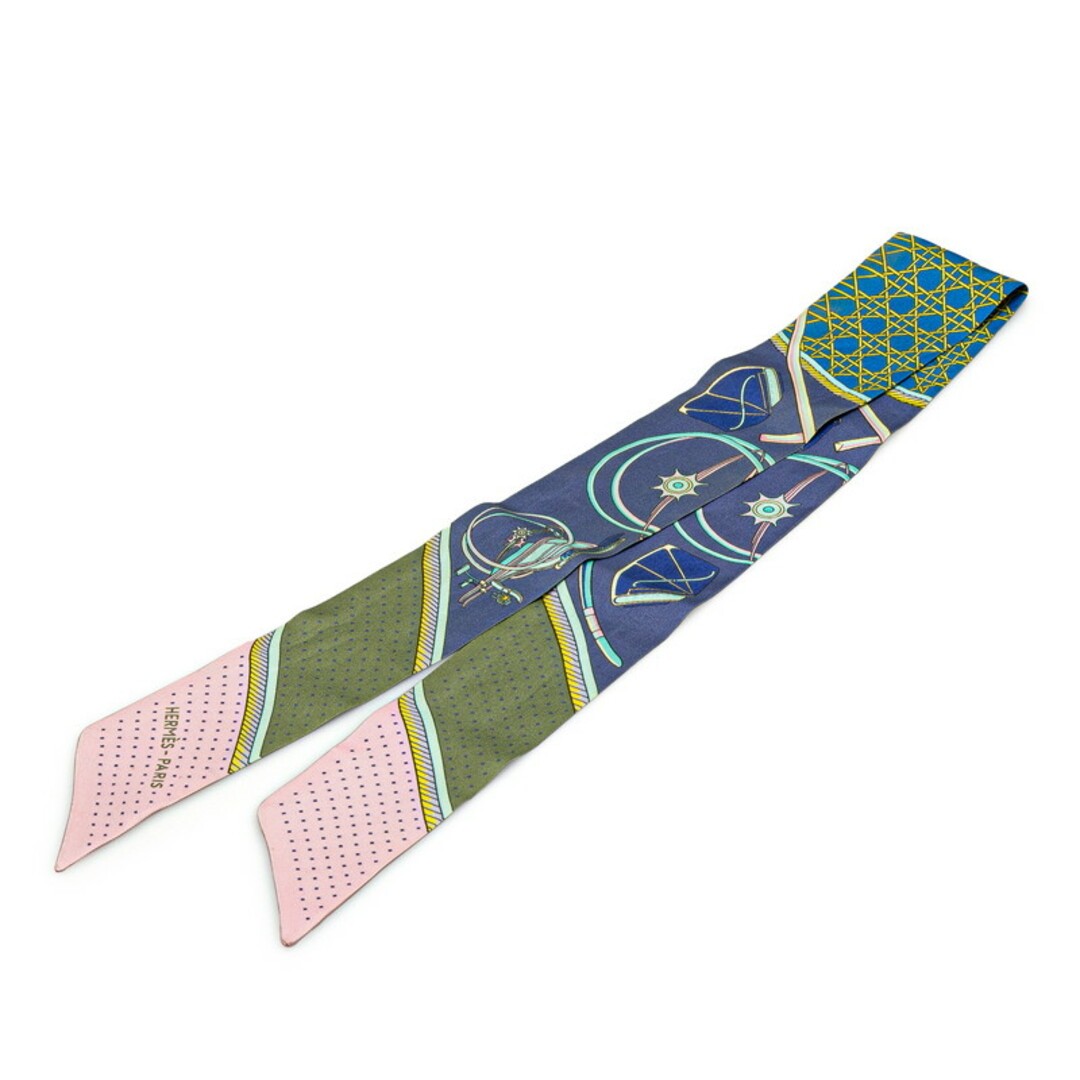 Hermes Twilly Les Voitures Silk Scarf Folding Hood Carriage Womens Accessory