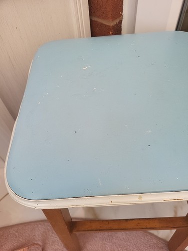 Vintage Hocker Sitzhocker Holz - H 48 x Platte 32 x 32 cm - Bild 12 von 24