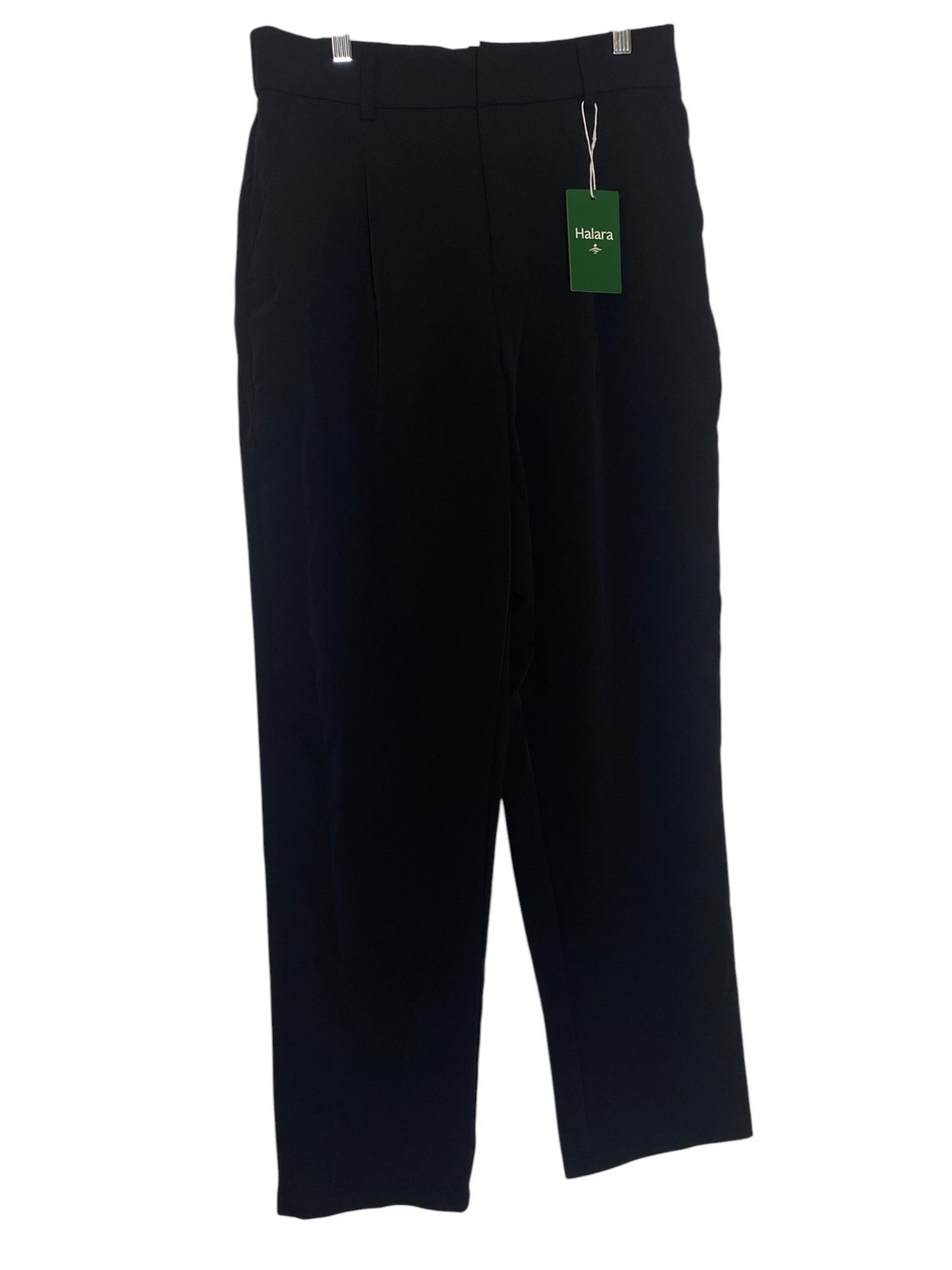 NWT Halara Stretchy Black Athleisure Work Pants Soft Elastic Back Size Lg