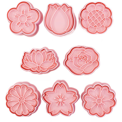 8 Stück Blumen Ausstecher Set zum Backen für Kekse und Zuckerkekse