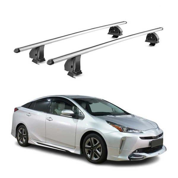 Alu DachträGer FüR Toyota Prius Iv XW50 2015-2022 TÜV T-Nut 75 Kg 2Tlg Silber-image