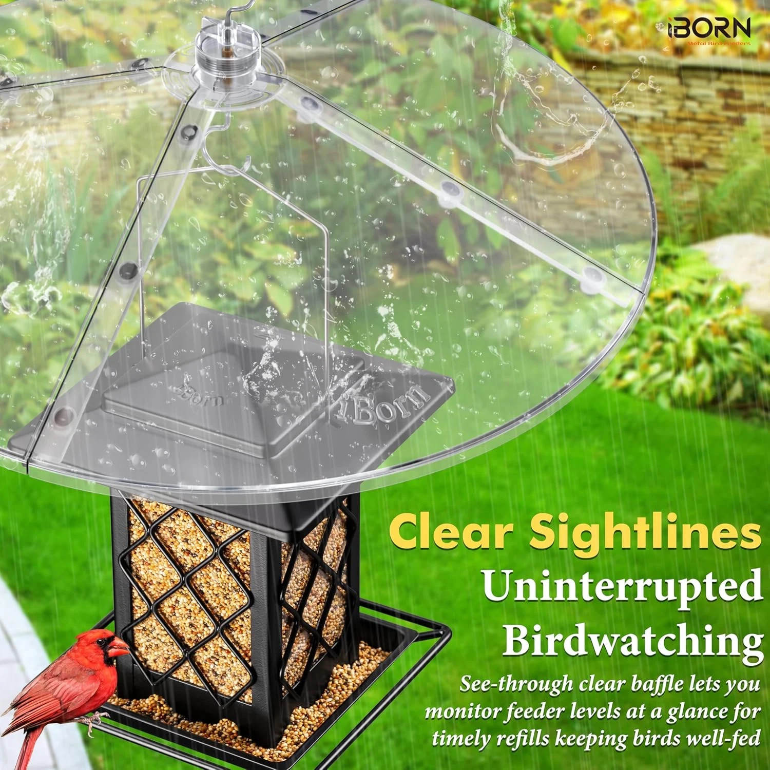 Baffles for Bird Feeders, 19.5” Oversized Bird Feeder Cover for Rain Guard, Bird