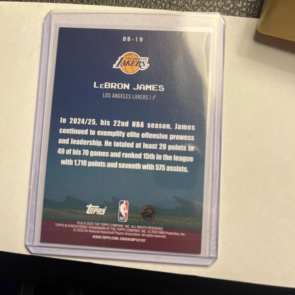2025-26 (#23/150!)Topps LeBron James 8-Bit Ballers Holo Foil 8B-19 Lakers #match - Image 2 of 3