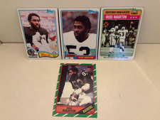 LOT OF 4 ROD MARTIN 1980s Cards Rookie #487 334 194 71 OAKLAND RAIDERS LB EX+