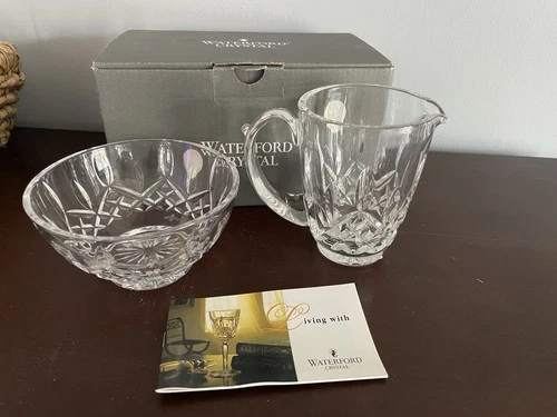 Waterford Crystal Cream And Sugar Set Heavy Vintage