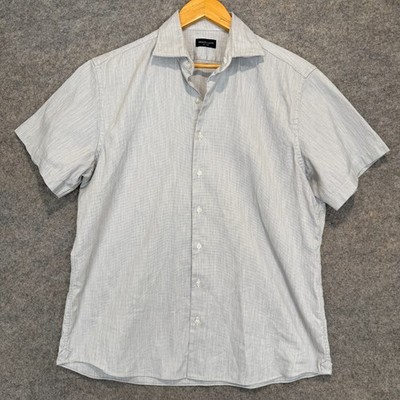 Proper Cloth Button Shirt Mens XL Thomas Mason Pique Light Gray