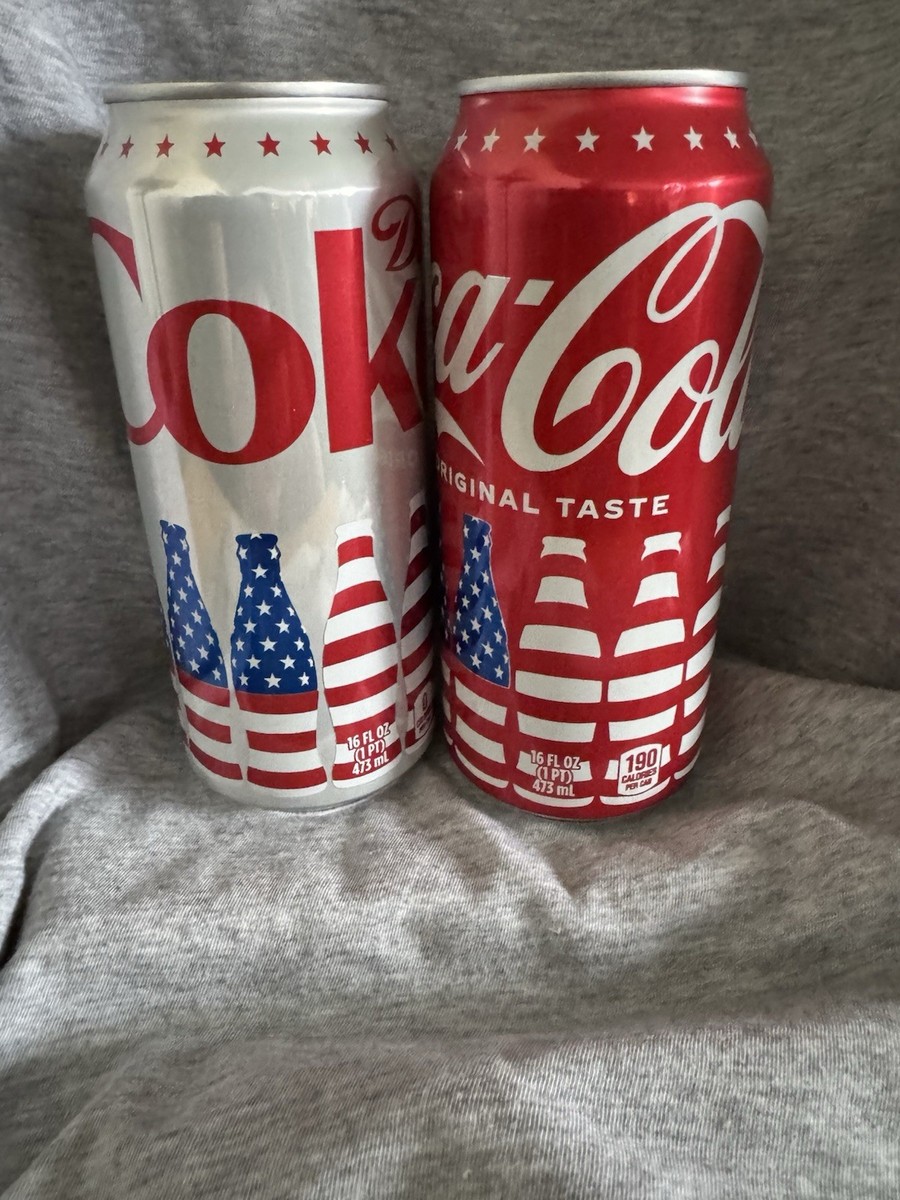 🇺🇸 Lot of 2 16oz Limited Edition 2025 Coca Cola USA Flag