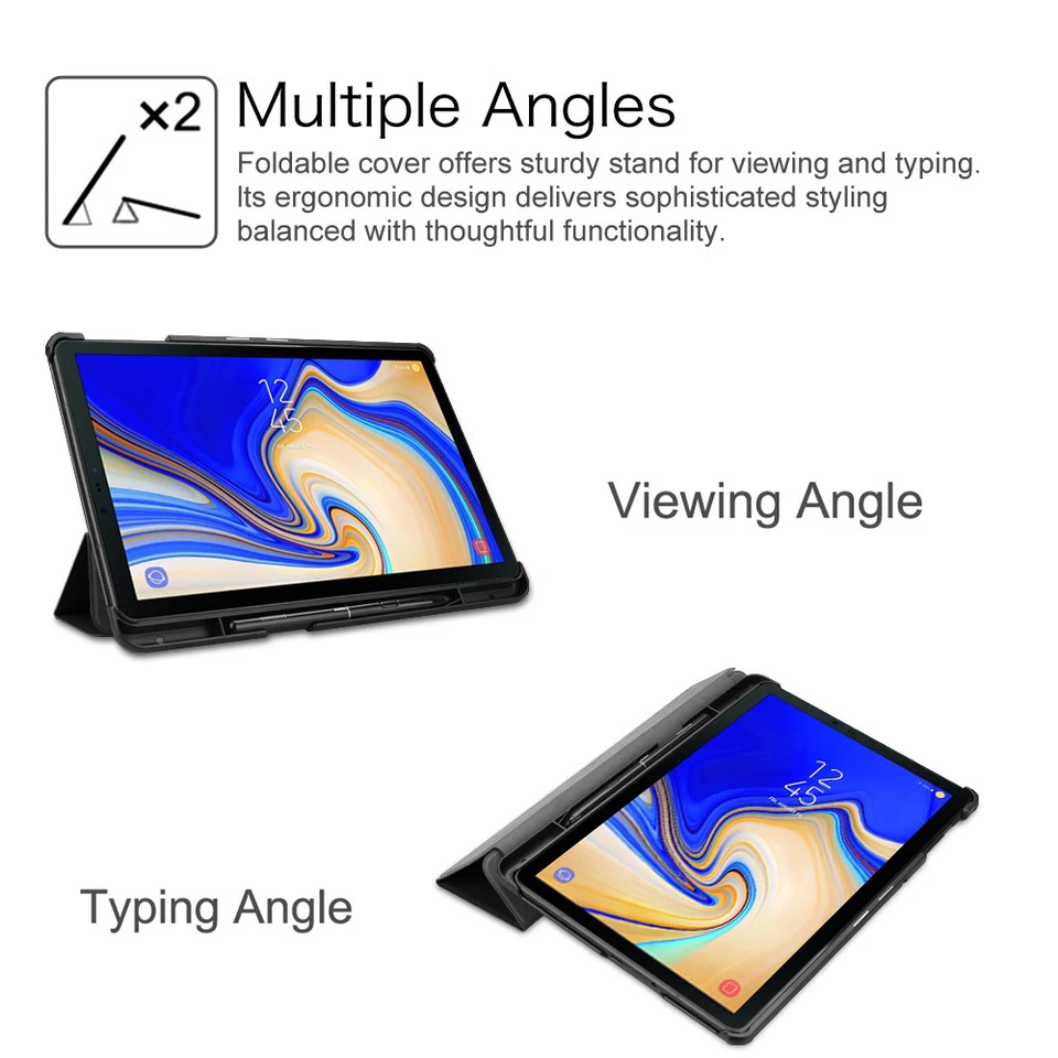 For Samsung Galaxy Tab S4 10.5 inch 2018 Tablet Case Cover Stand w/ S Pen Holder - Image 4 of 4