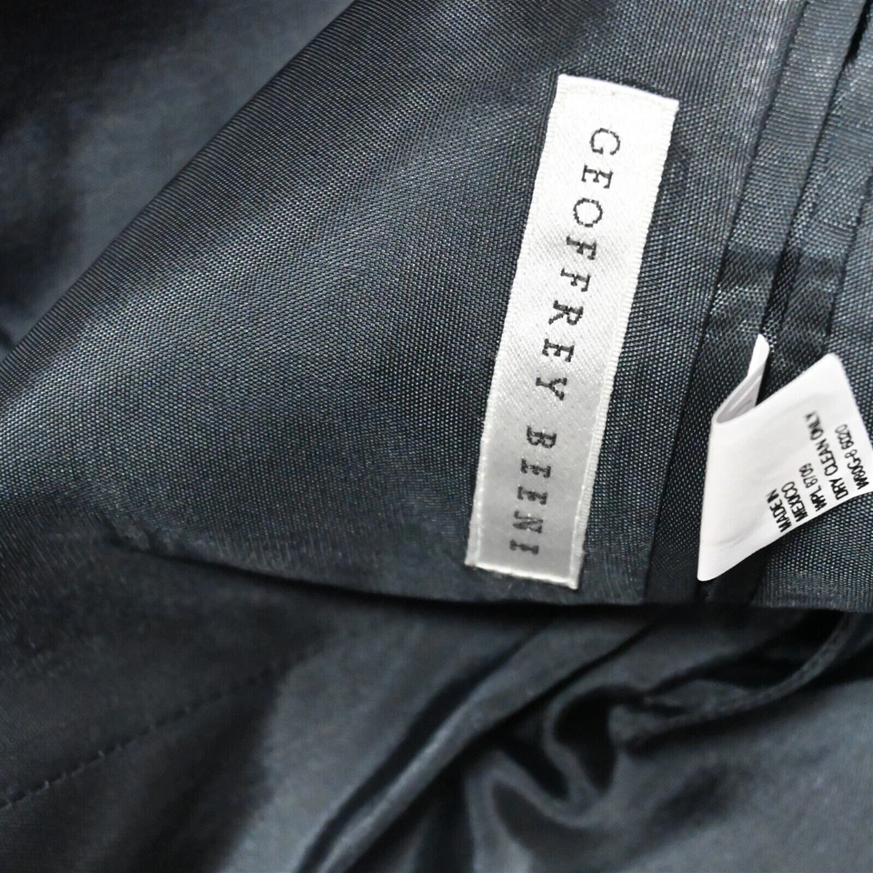 Geoffrey Beene 42R 32x30 黑色条纹 100% 羊毛男式夹克裤子套装 — 第 4/4 张图片