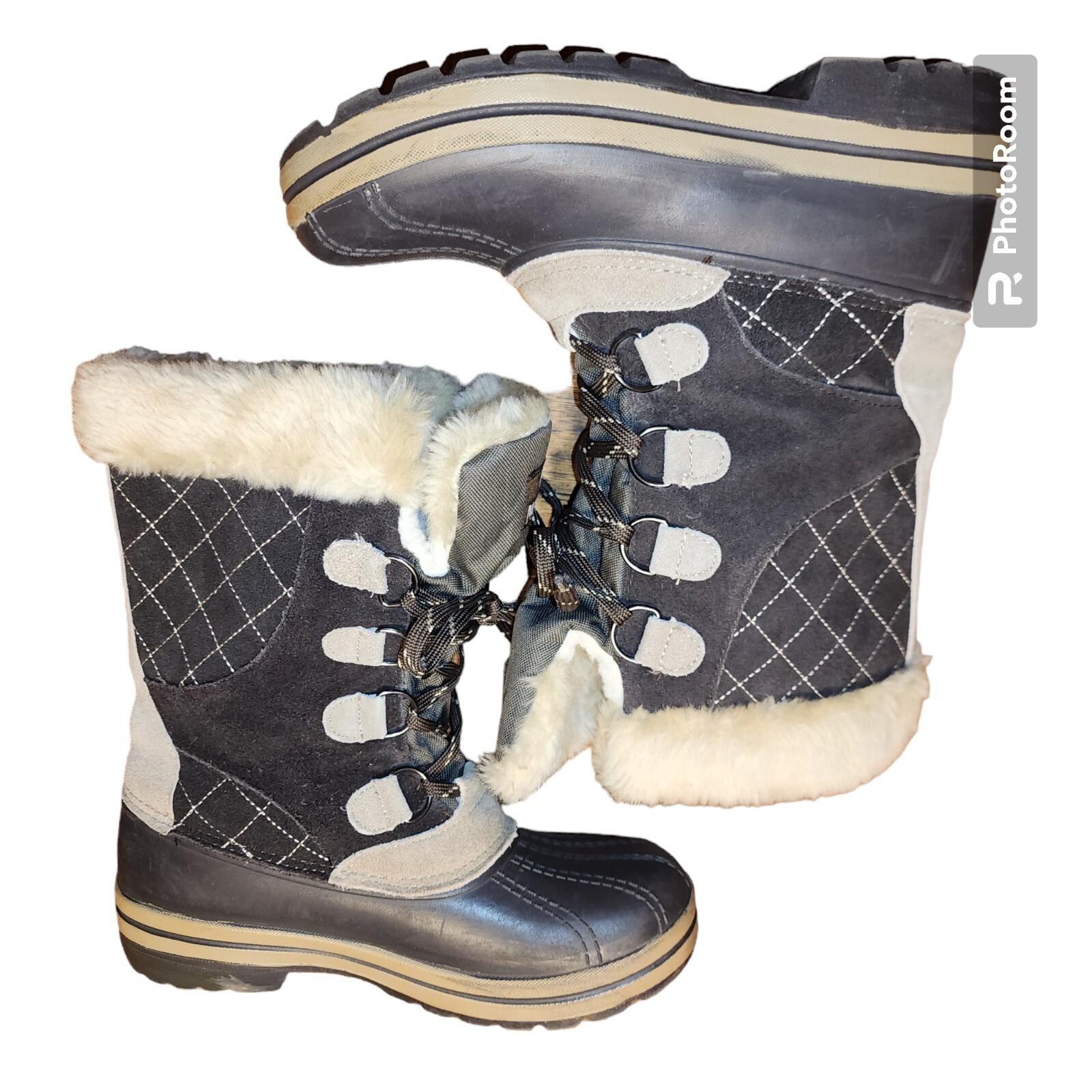 Magellan Boots Outdoor Suede Leather Faux Fur Collar … Gem