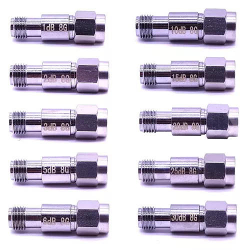SMA Constant Attenuator M/F DC~8G 3dB 6dB 10dB 20dB 30dB 40dB Coaxial Attenuator