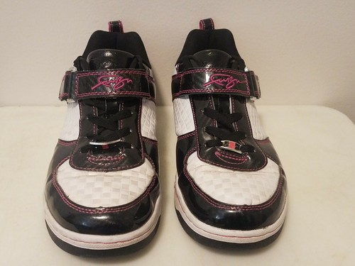 Fubu Pink Black Mid-Top Faux-Leather Basketball Shoes for Women, Size 9.5 US - Picture 2 of 10