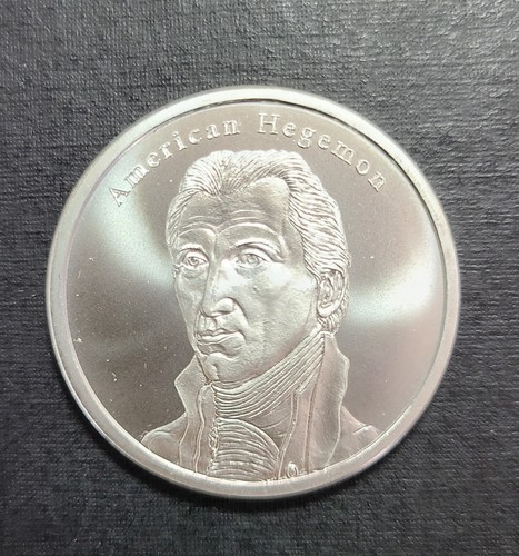 Silver Shield James Monroe 2018 bu 1 oz 999 redondo certificado de autenticidad American Hegemon - Imagen 2 de 3