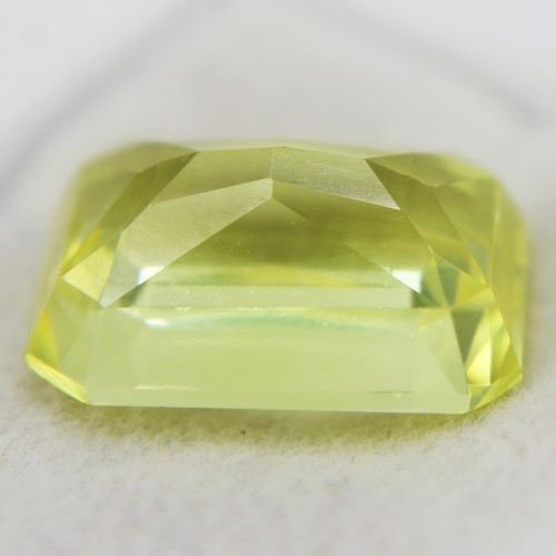 Piedras preciosas sueltas de zafiro amarillo natural certificado 11,50 quilates corte esmeralda - Imagen 5 de 5