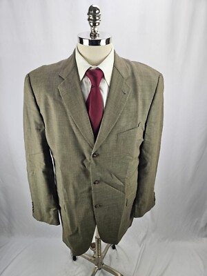 Joseph Abboud Men's Tan Wool Blazer Jacket 43L