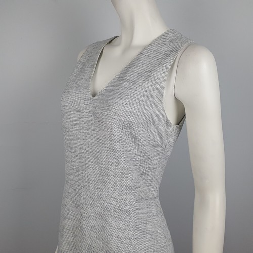 Banana Republic Size 6 Sheath Pencil Dress Grey Textured V Neck Sleeveless Women - Bild 6 von 12